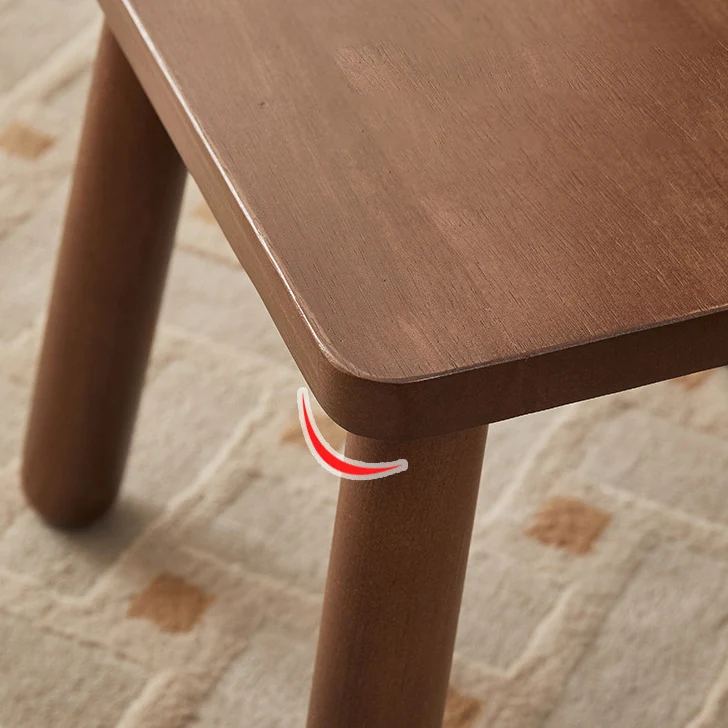 Modern Minimalist Square Rubberwood Chair Backless For Living Room