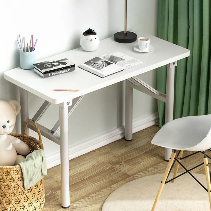 Modern Minimalist Foldable Rectangular Plank Steel Desk For Home Office