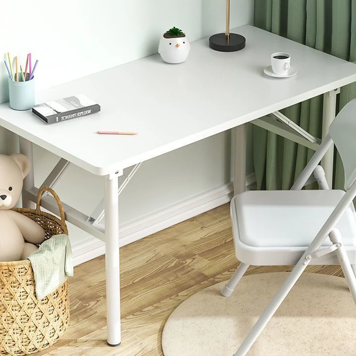Modern Minimalist Foldable Rectangular Plank Steel Desk For Home Office