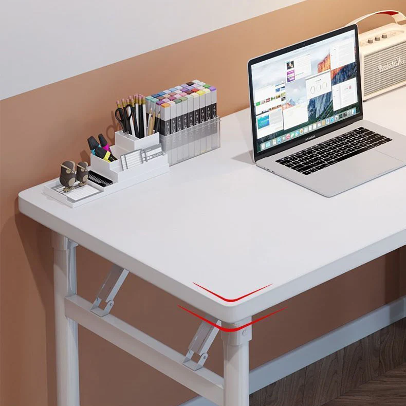 Modern Minimalist Foldable Rectangular Plank Steel Desk For Home Office