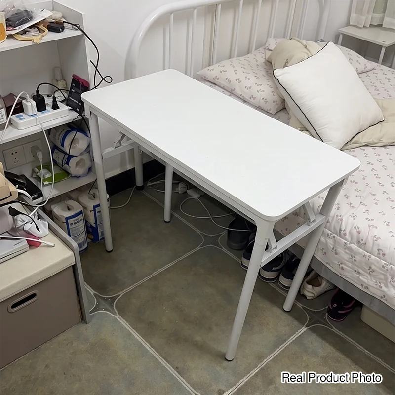 Modern Minimalist Foldable Rectangular Plank Steel Desk For Home Office