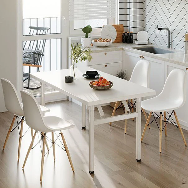 Modern Minimalist Foldable Rectangular Plank Steel Desk For Home Office