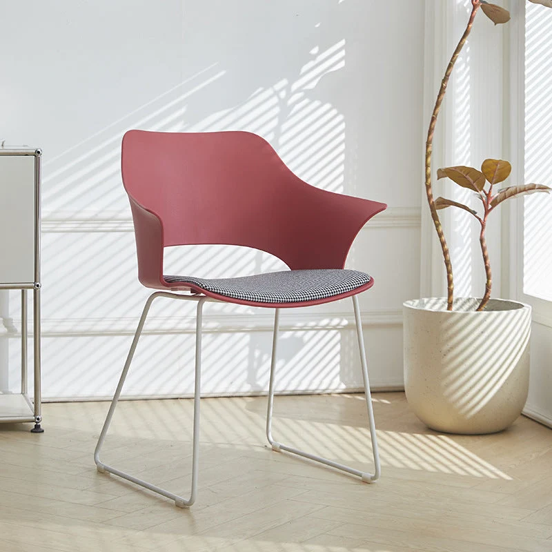 Contemporary Nordic Square Trapezoidal PP Plastic Stainless Steel Basswood Chair Backrest For Living Room