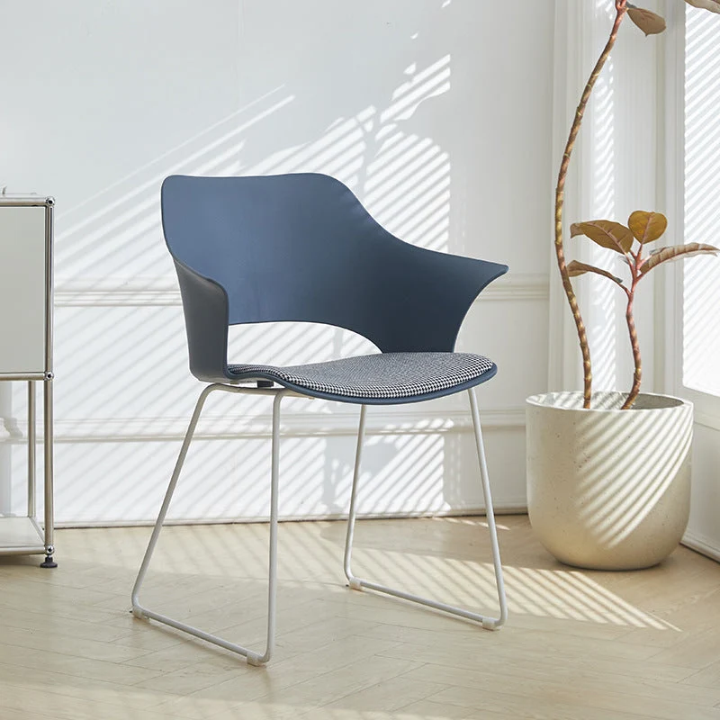 Contemporary Nordic Square Trapezoidal PP Plastic Stainless Steel Basswood Chair Backrest For Living Room