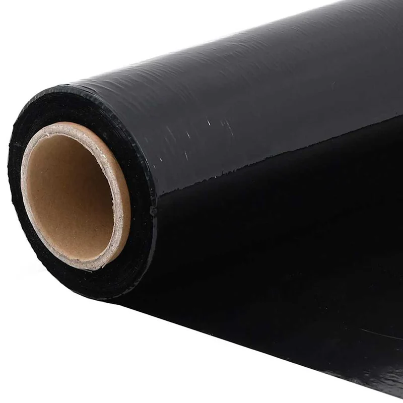 Película extensível 2 unid preto 17 μm 50 cm x 300 m