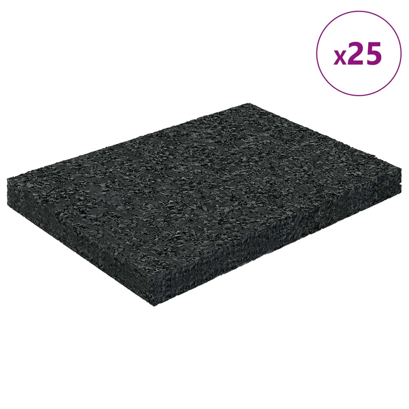 Tapete de Pátio em Granulado de Borracha Preto 6 x 9 x 0,8 cm