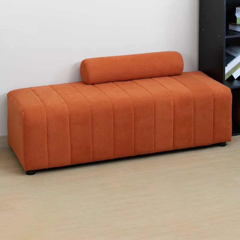 Contemporary Scandinavian Rectangular Cat Scratching Leather Faux Suede Fleece Solid Wood Sponge Plush Cotton Bench Backrest Armless For Entryway