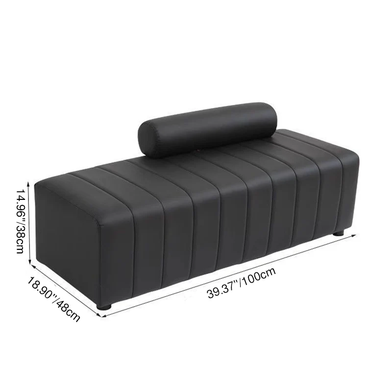 Contemporary Scandinavian Rectangular Cat Scratching Leather Faux Suede Fleece Solid Wood Sponge Plush Cotton Bench Backrest Armless For Entryway