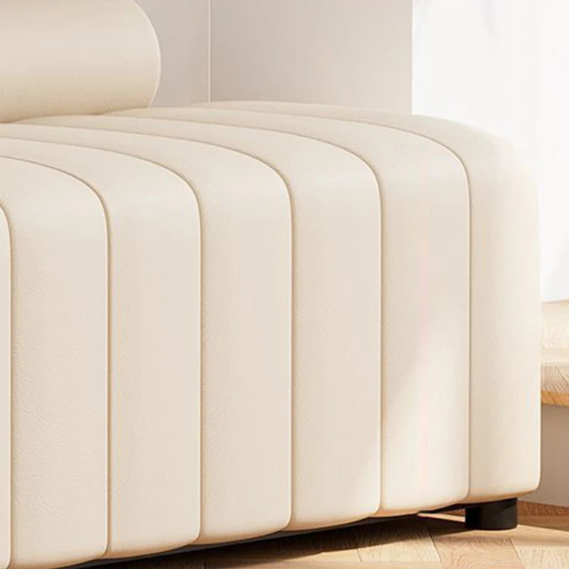 Contemporary Scandinavian Rectangular Cat Scratching Leather Faux Suede Fleece Solid Wood Sponge Plush Cotton Bench Backrest Armless For Entryway