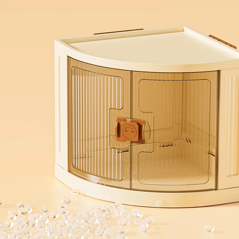 Modern Simplicity Foldable Fan-Shaped PP Movable Corner Storage Cabinet 1/2/3-Cabinet For Living Room