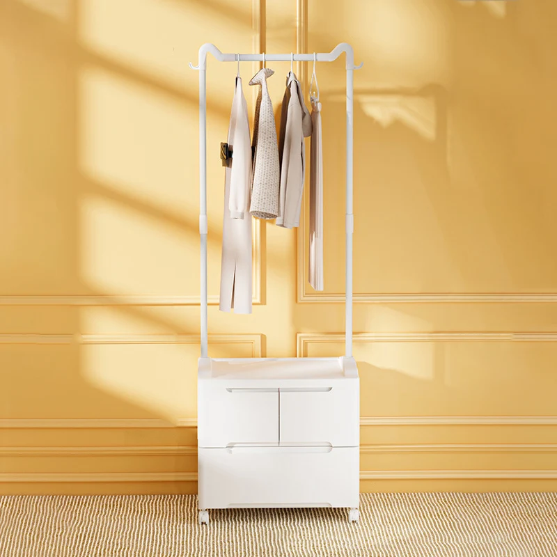 Modern Minimalist Cat Ear Shape Rectangular PP Carbon Steel Movable Storage Cabinet 3-Cabinet For Bedroom