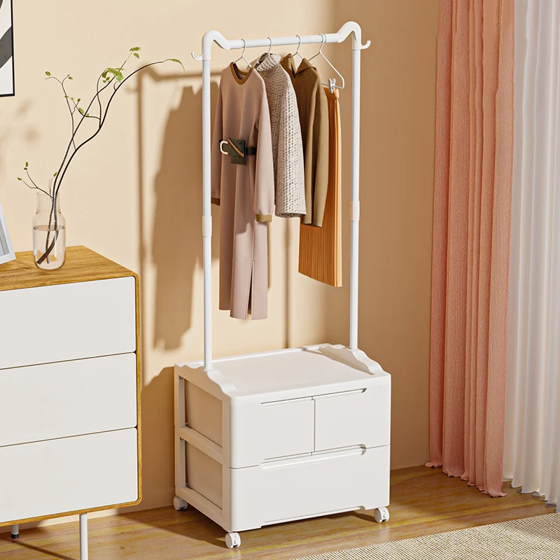 Modern Minimalist Cat Ear Shape Rectangular PP Carbon Steel Movable Storage Cabinet 3-Cabinet For Bedroom