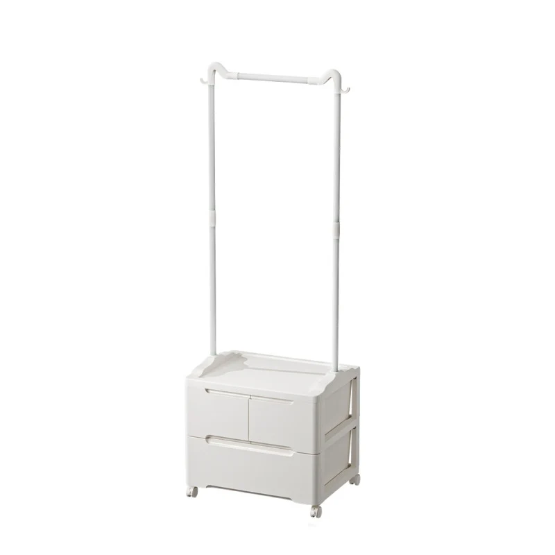 Modern Minimalist Cat Ear Shape Rectangular PP Carbon Steel Movable Storage Cabinet 3-Cabinet For Bedroom