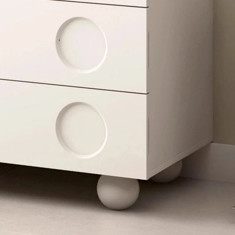 Contemporary Retro Rectangular Round Hole Plywood Particle Board Multi-Compartment Storage Cabinet 6-Drawer For Living Room