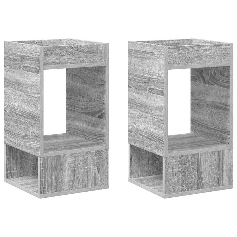 Mesa de apoio 2 unid. Cinzento Sonoma 30 x 30 x 56 cm
