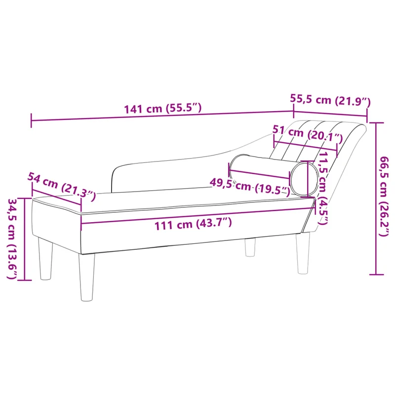 Chaise lounge com almofadões tecido preto