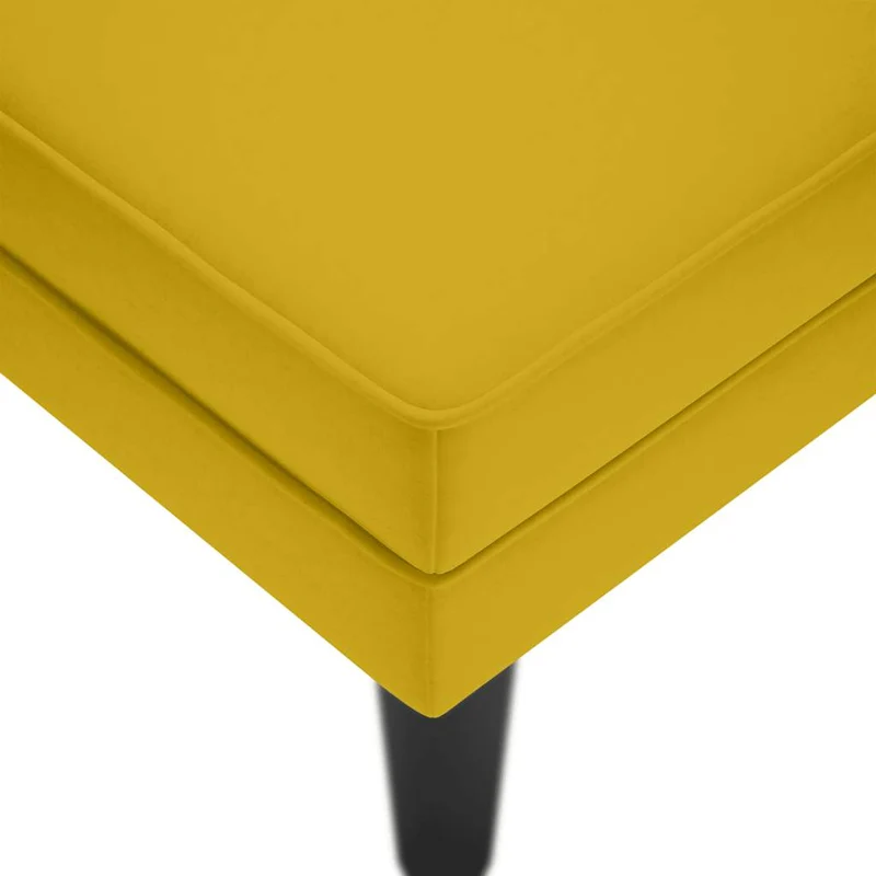 Chaise lounge c/almofada/apoio de braços direito veludo amarelo