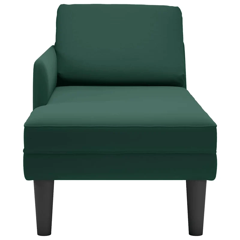 Chaise lounge c/ almofada/apoio de braços direito veludo