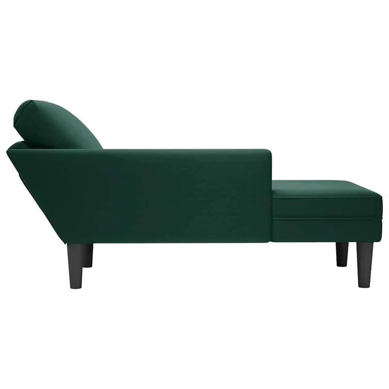 Chaise lounge c/ almofada/apoio de braços direito veludo
