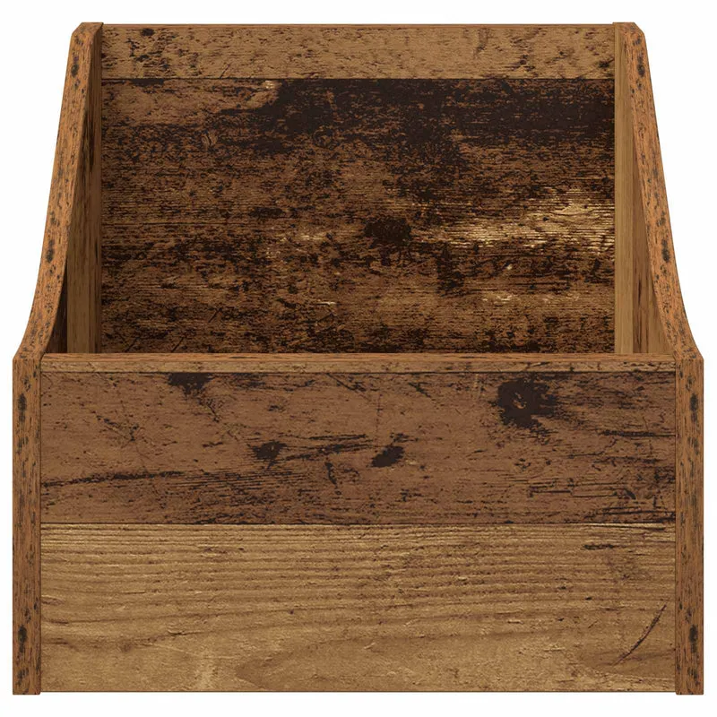 Caixa de Discos LP 2 unid. Madeira antiga 37 x 33 x 32 cm
