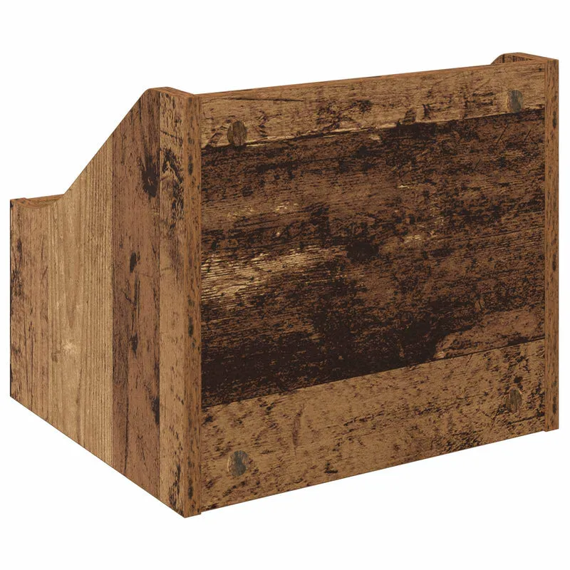 Caixa de Discos LP 2 unid. Madeira antiga 37 x 33 x 32 cm