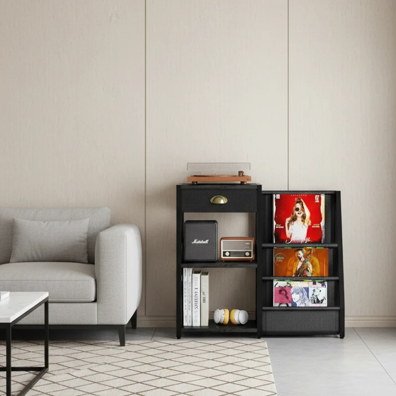Modern Minimalist Medium Density Fiberboard Iron Oxford Fabric Rectangular Storage Cabinet 3-Tier For Living Room