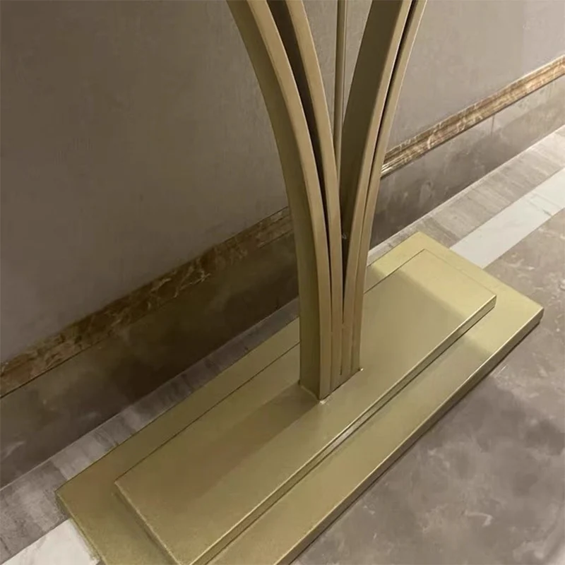 Modern Minimalist Rectangular Sintered Stone Stainless Steel Console Table 1-Tier For Entryway