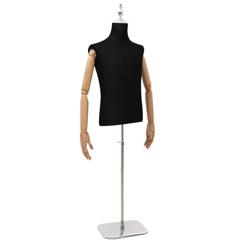 Mannequin Ajustável de 170-218 cm com Base Masculino PP Preto
