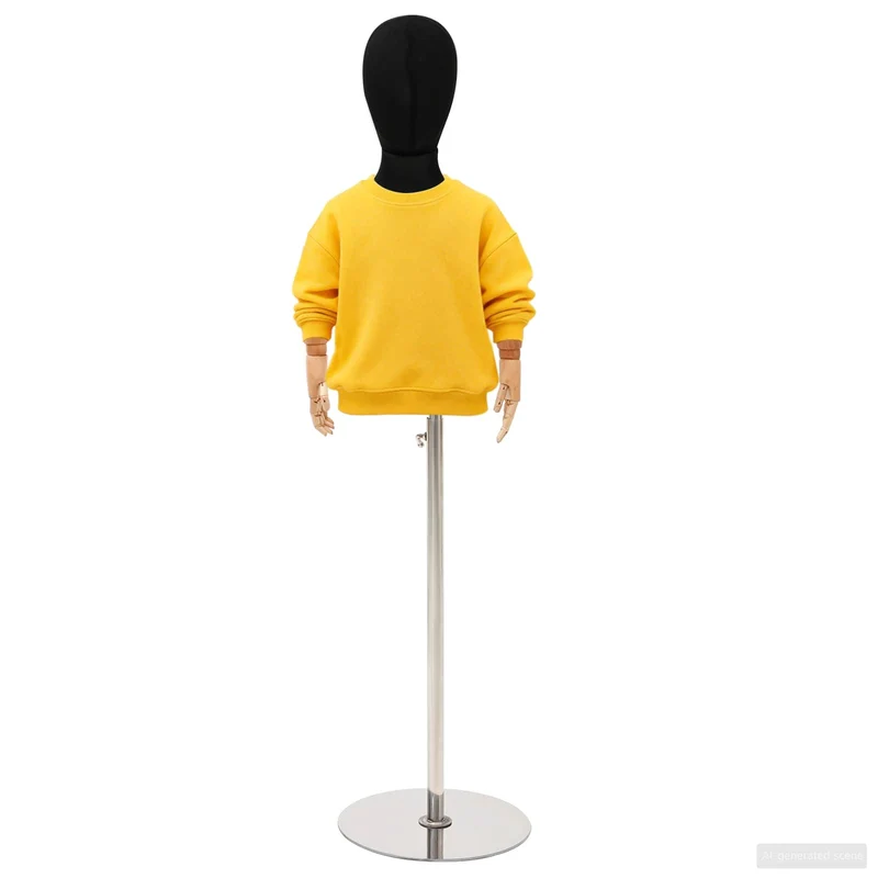 Mannequin Ajustável de 120-157 cm com Base Unisexo PP Preto