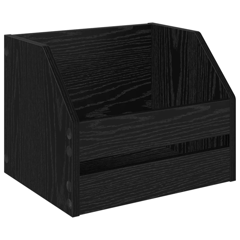 Caixa de Álbum de Vinil Carvalho Preto 38 x 30 x 29 cm