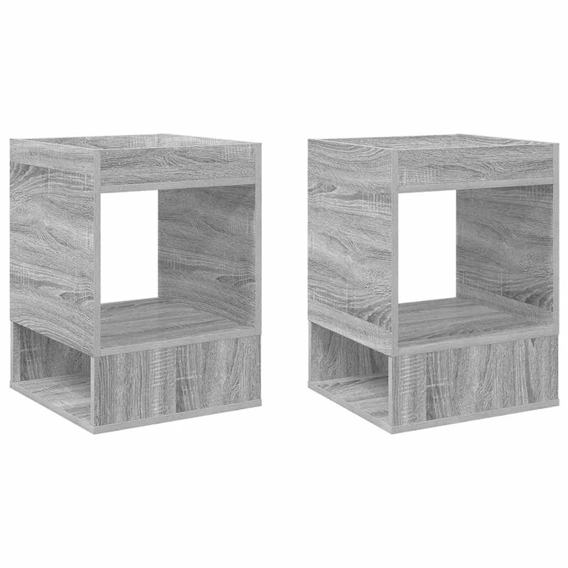 Mesa de apoio 2 unid. Cinzento Sonoma 40 x 40 x 56 cm