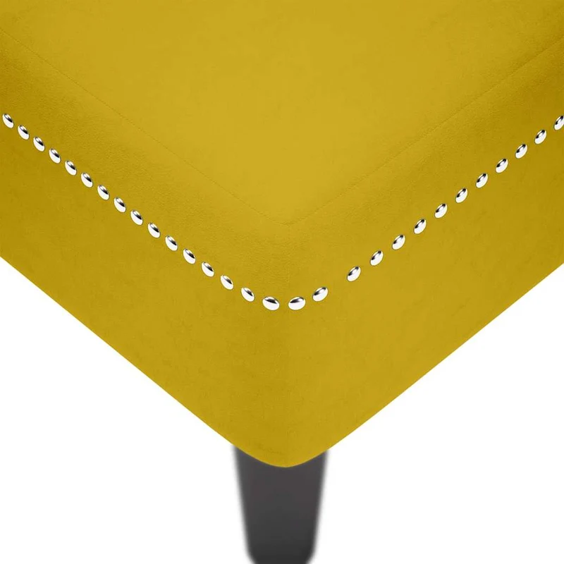 Chaise lounge c/almofada/apoio de braços direito veludo amarelo