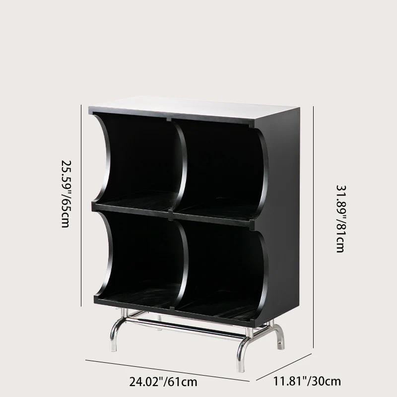 Contemporary Simplicity Rectangular MDF Stainless Steel Multi-functional Storage Unit 1/2-Tier Storage Cabinet For Living Room