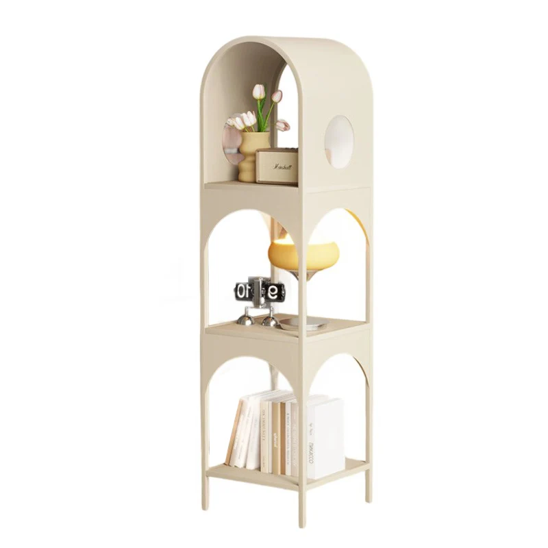 Contemporary Nordic Iron Openwork Design Corner Display Rack for Living Room Bedroom and Office Storage