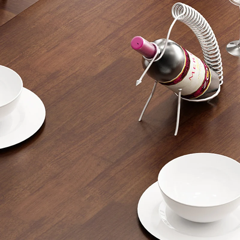 Contemporary Nordic Solid Wood Microfiber Leather Square Dining Table & Chair Set For 4/6 Seats