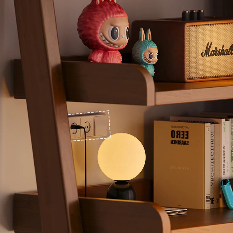 Modern Minimalist Trapezoid Rubberwood Solid Wood Sandwich Panel Floor-Standing Bookshelf 4/5-Shelf For Study