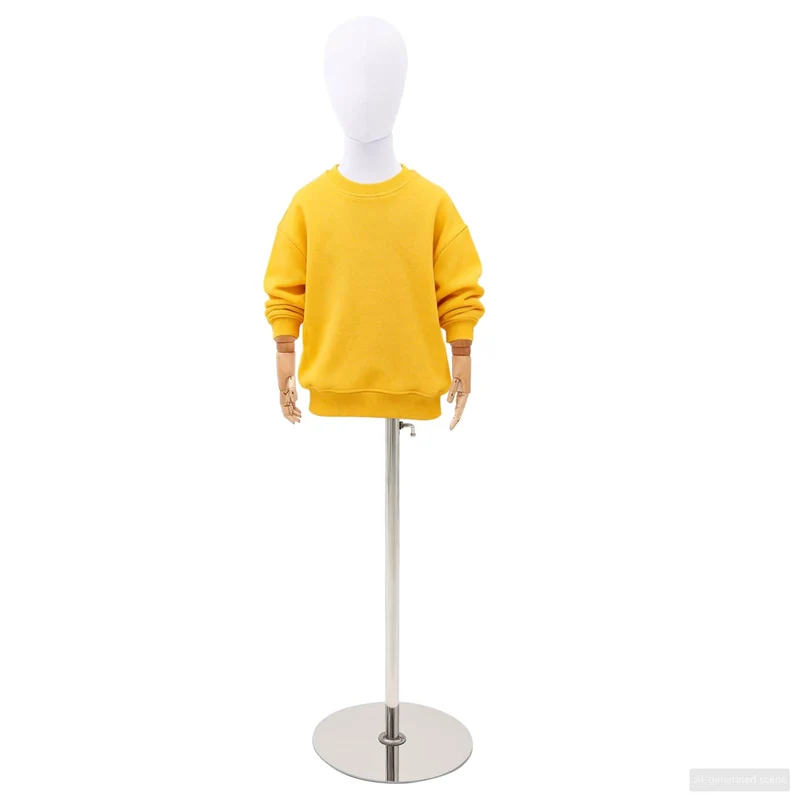 Mannequin Ajustável de 120-150 cm com Base Unisexo PP Branco