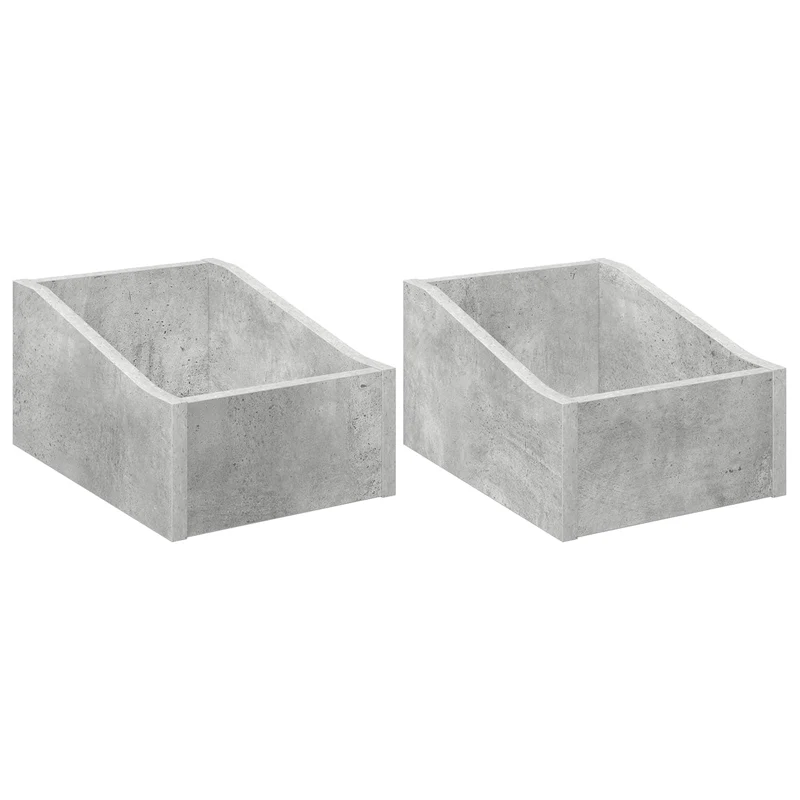 Caixa de Discos LP 2 unid. Cinzento Cimento 23 x 33 x 16 cm