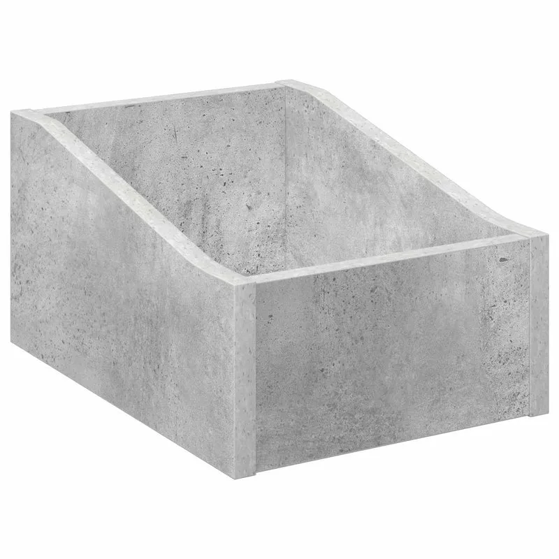 Caixa de Discos LP 2 unid. Cinzento Cimento 23 x 33 x 16 cm