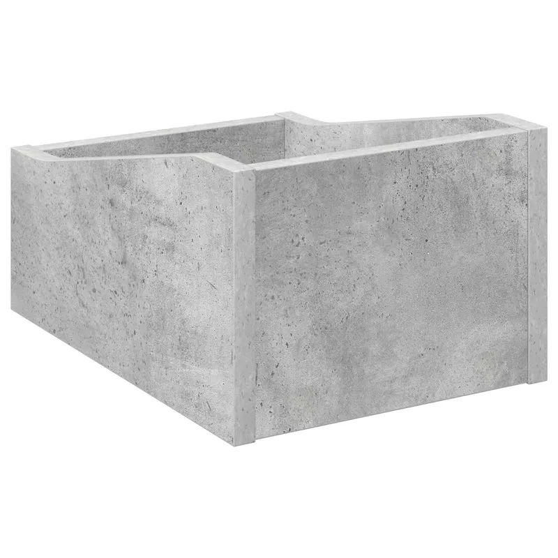 Caixa de Discos LP 2 unid. Cinzento Cimento 23 x 33 x 16 cm