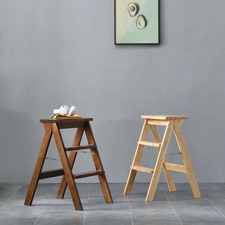 Traditional Chinese Solid Wood Rounded Foldable Chair For Living Room