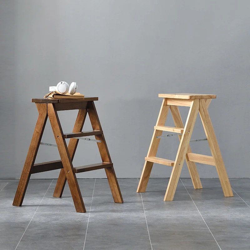 Traditional Chinese Solid Wood Rounded Foldable Chair For Living Room