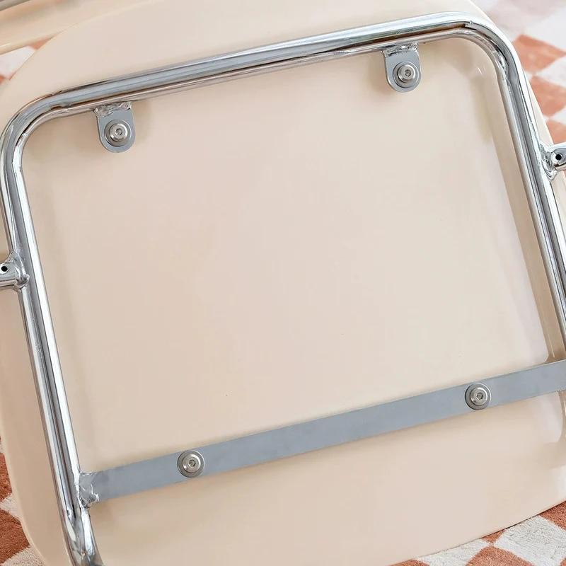 Modern Minimalist Rectangular PC Iron Chair Backrest Armrest For Living Room