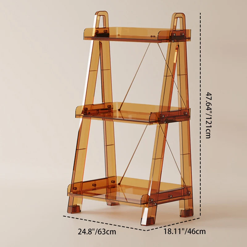 Modern Minimalist Square Rectangular PC Movable Display Rack 2/3/4-Tier For Living Room