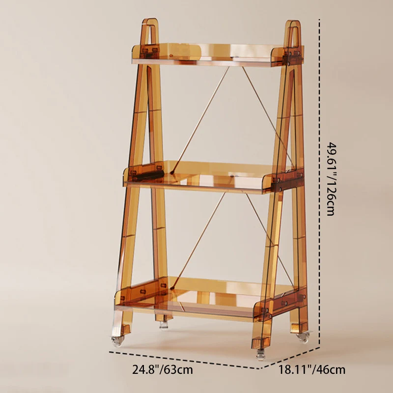 Modern Minimalist Square Rectangular PC Movable Display Rack 2/3/4-Tier For Living Room