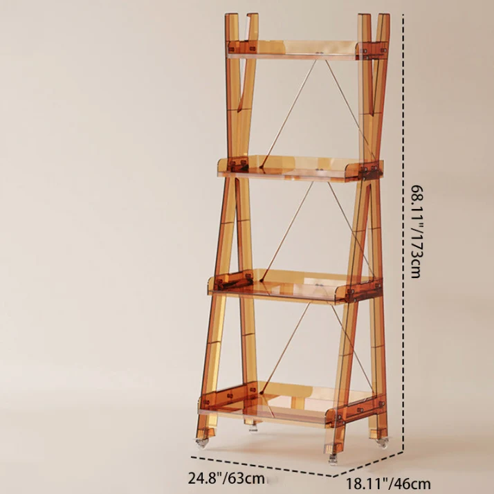 Modern Minimalist Square Rectangular PC Movable Display Rack 2/3/4-Tier For Living Room
