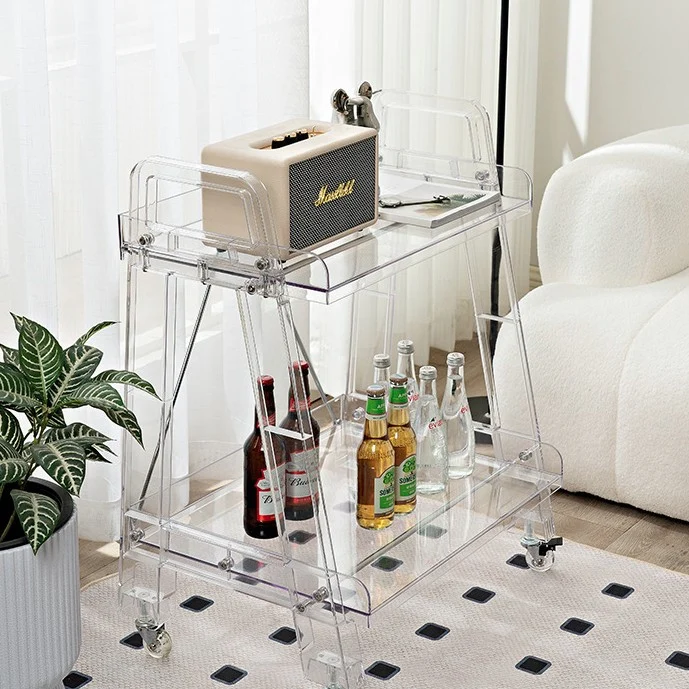 Modern Minimalist Square Rectangular PC Movable Display Rack 2/3/4-Tier For Living Room