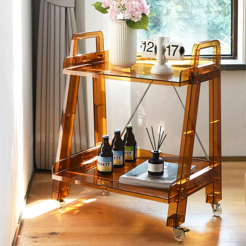 Modern Minimalist Square Rectangular PC Movable Display Rack 2/3/4-Tier For Living Room