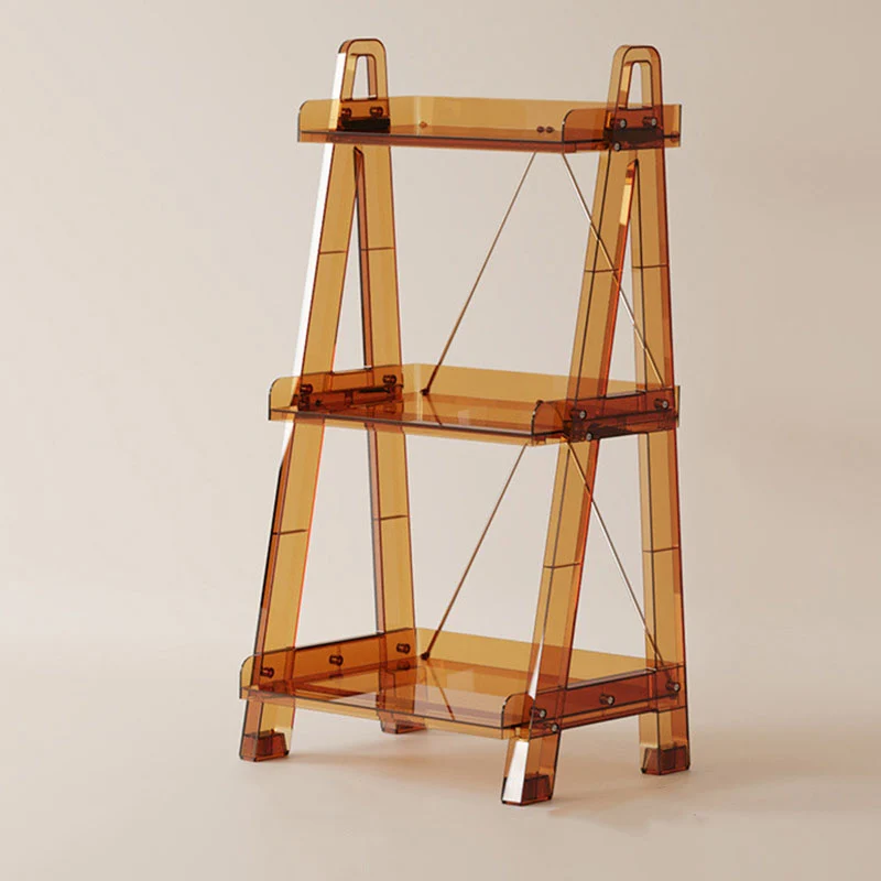 Modern Minimalist Square Rectangular PC Movable Display Rack 2/3/4-Tier For Living Room