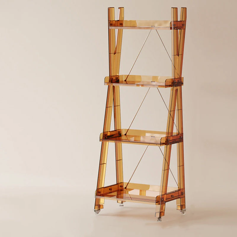 Modern Minimalist Square Rectangular PC Movable Display Rack 2/3/4-Tier For Living Room